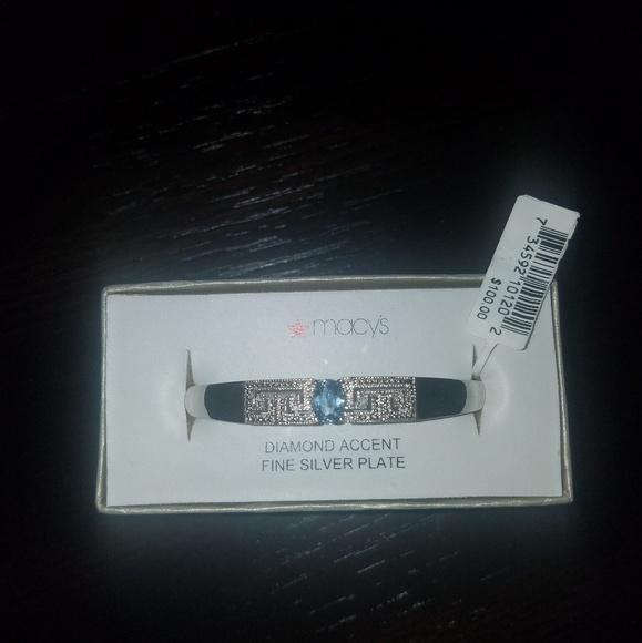 Macys Blue Topaz and Diamond Accent Bangle Bracele - Picture 1 of 1
